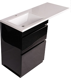 Style Line Тумба с раковиной Даймонд 120 L Glass Люкс Plus черная – фотография-4